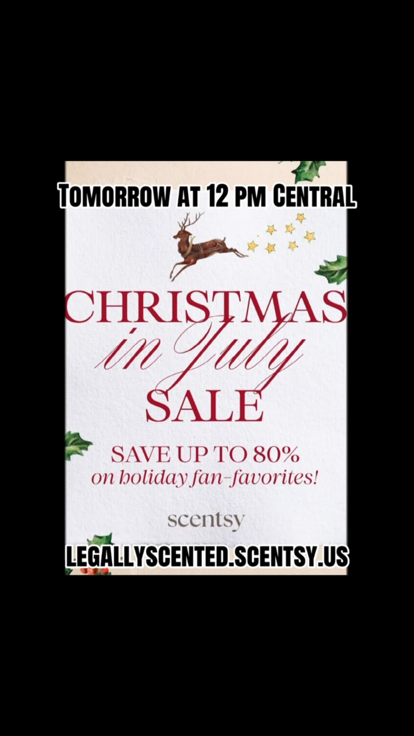 Listen… don’t blame me. Blame the audio. 😂

Christmas in July starts tomorrow at 12 PM Central and some holiday favorites are up to 80% OFF.

I’ll be shopping too. 👀🎄

#ChristmasInJuly #Scentsy #HomeDecor #HolidayDecor #legallyscented LegallyScented